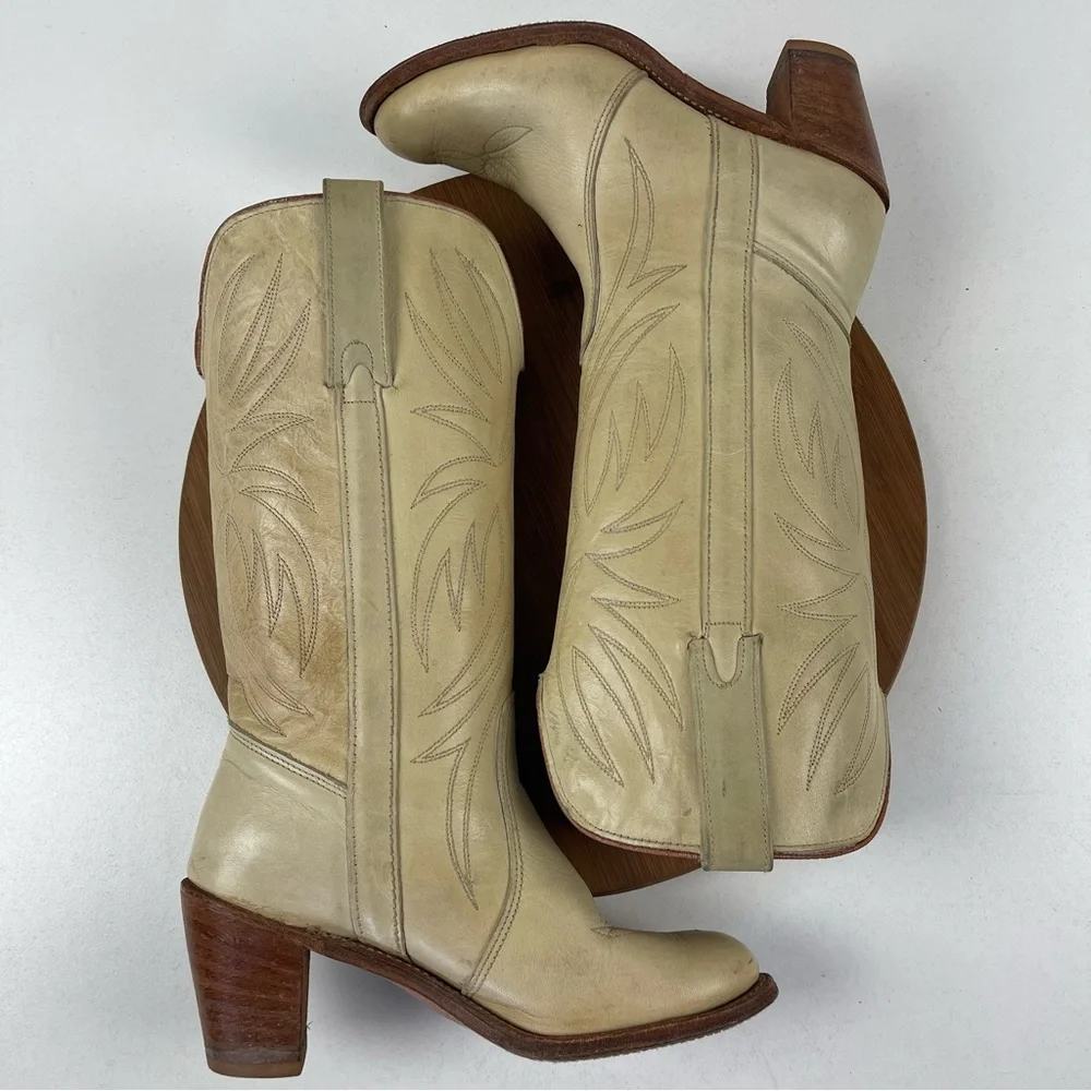 VTG Miss Capezio USA Leather Western Cowgirl Boots - Picture 5 of 10
